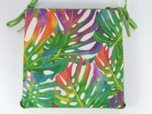 Load image into Gallery viewer, Tropical Leaves Square Tie-On Seat Pads Dining/Patio/Garden/Kitchen