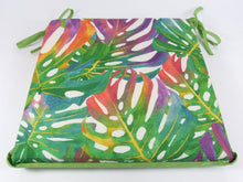 Load image into Gallery viewer, Tropical Leaves Square Tie-On Seat Pads Dining/Patio/Garden/Kitchen