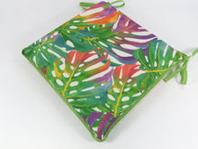 Load image into Gallery viewer, Tropical Leaves Square Tie-On Seat Pads Dining/Patio/Garden/Kitchen