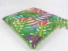 Load image into Gallery viewer, Tropical Leaves Square Tie-On Seat Pads Dining/Patio/Garden/Kitchen