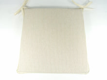 Load image into Gallery viewer, White Stripe Tapered Seat Pads For Garden, Patio, Kitchen, Dining