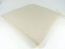 Load image into Gallery viewer, White Stripe Tapered Seat Pads For Garden, Patio, Kitchen, Dining