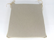 Load image into Gallery viewer, Grey Stripe Tapered Seat Pads For Garden, Patio, Kitchen, Dining