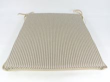 Load image into Gallery viewer, Grey Stripe Tapered Seat Pads For Garden, Patio, Kitchen, Dining