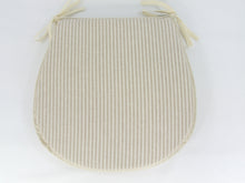 Load image into Gallery viewer, White Stripe D-Shaped Seat Pads For Garden, Patio, Kitchen, Dining