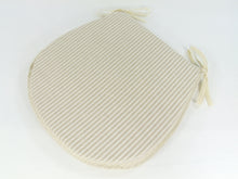 Load image into Gallery viewer, White Stripe D-Shaped Seat Pads For Garden, Patio, Kitchen, Dining