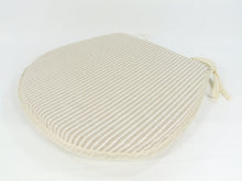Load image into Gallery viewer, White Stripe D-Shaped Seat Pads For Garden, Patio, Kitchen, Dining