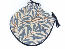 Load image into Gallery viewer, William Morris - Willow Bough Azure Tapestry D-Shaped Seat Pads For Garden, Patio, Kitchen, Dining