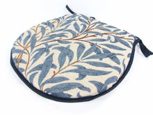 Load image into Gallery viewer, William Morris - Willow Bough Azure Tapestry D-Shaped Seat Pads For Garden, Patio, Kitchen, Dining
