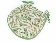 Load image into Gallery viewer, William Morris - Willow Bough Sage Tapestry D-Shaped Seat Pads For Garden, Patio, Kitchen, Dining