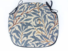 Load image into Gallery viewer, William Morris - Willow Bough Azure Tapestry Large Spindle Back Seat Pads For Garden, Patio, Kitchen, Dining