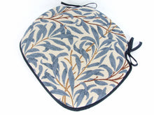 Load image into Gallery viewer, William Morris - Willow Bough Azure Tapestry Large Spindle Back Seat Pads For Garden, Patio, Kitchen, Dining