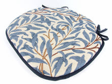 Load image into Gallery viewer, William Morris - Willow Bough Azure Tapestry Large Spindle Back Seat Pads For Garden, Patio, Kitchen, Dining