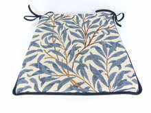 Load image into Gallery viewer, William Morris - Willow Bough Azure Tapestry Tapered Seat Pads For Garden, Patio, Kitchen, Dining