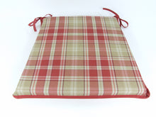Load image into Gallery viewer, Highland Check Red Tapered Seat Pads For Garden, Patio, Kitchen, Dining