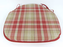 Load image into Gallery viewer, Highland Check Red Large Spindle Back Seat Pads For Garden, Patio, Kitchen, Dining
