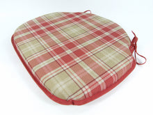 Load image into Gallery viewer, Highland Check Red Large Spindle Back Seat Pads For Garden, Patio, Kitchen, Dining