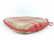 Load image into Gallery viewer, Highland Check Red Large Spindle Back Seat Pads For Garden, Patio, Kitchen, Dining
