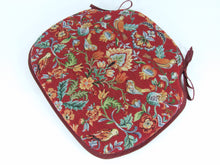 Load image into Gallery viewer, William Red Tapestry Large Spindle Back Seat Pads For Garden, Patio, Kitchen, Dining