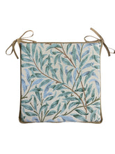 Load image into Gallery viewer, William Morris - Willow Bough Seaspray Tapestry Square Tie-On Seat Pads Dining/Patio/Garden/Kitchen