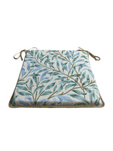 Load image into Gallery viewer, William Morris - Willow Bough Seaspray Tapestry Square Tie-On Seat Pads Dining/Patio/Garden/Kitchen
