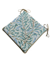 Load image into Gallery viewer, William Morris - Willow Bough Seaspray Tapestry Square Tie-On Seat Pads Dining/Patio/Garden/Kitchen