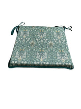 Load image into Gallery viewer, William Morris - Snakehead Forest Green Square Tie-On Seat Pads Dining/Patio/Garden/Kitchen