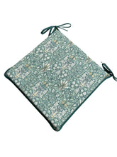Load image into Gallery viewer, William Morris - Snakehead Forest Green Square Tie-On Seat Pads Dining/Patio/Garden/Kitchen