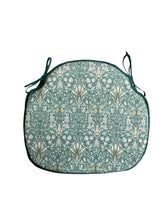 Load image into Gallery viewer, William Morris - Snakehead Forest Green 100% Cotton Large Spindle Back Seat Pads For Garden, Patio, Kitchen, Dining