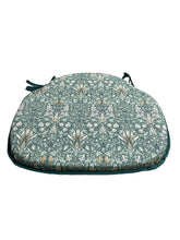 Load image into Gallery viewer, William Morris - Snakehead Forest Green 100% Cotton Large Spindle Back Seat Pads For Garden, Patio, Kitchen, Dining