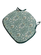 Load image into Gallery viewer, William Morris - Snakehead Forest Green 100% Cotton Large Spindle Back Seat Pads For Garden, Patio, Kitchen, Dining