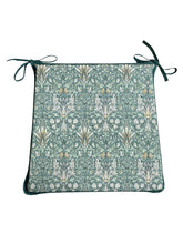 Load image into Gallery viewer, William Morris - Snakeshead Forest Green Tapered Seat Pads For Garden, Patio, Kitchen, Dining, 100% Cotton