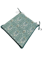Load image into Gallery viewer, William Morris - Snakeshead Forest Green Tapered Seat Pads For Garden, Patio, Kitchen, Dining, 100% Cotton