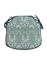 Load image into Gallery viewer, William Morris - Snakeshead Forest Green 100% Cotton Small Spindle Back Seat Pads For Garden, Patio, Kitchen, Dining