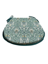 Load image into Gallery viewer, William Morris - Snakehead Forest Green 100% Cotton D-Shaped Seat Pads For Garden, Patio, Kitchen, Dining