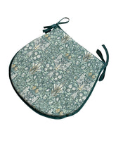 Load image into Gallery viewer, William Morris - Snakehead Forest Green 100% Cotton D-Shaped Seat Pads For Garden, Patio, Kitchen, Dining