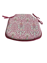 Load image into Gallery viewer, William Morris - Snakeshead Wine 100% Cotton Small Spindle Back Seat Pads For Garden, Patio, Kitchen, Dining