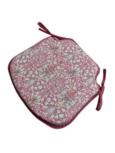 Load image into Gallery viewer, William Morris - Snakeshead Wine 100% Cotton Small Spindle Back Seat Pads For Garden, Patio, Kitchen, Dining