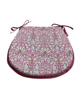 Load image into Gallery viewer, William Morris - Snakehead Wine 100% Cotton D-Shaped Seat Pads For Garden, Patio, Kitchen, Dining