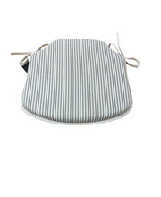 Load image into Gallery viewer, Grey Stripe Small Spindle Back Seat Pads For Garden, Patio, Kitchen, Dining