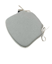 Load image into Gallery viewer, Grey Stripe Small Spindle Back Seat Pads For Garden, Patio, Kitchen, Dining