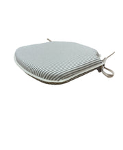Load image into Gallery viewer, Grey Stripe Small Spindle Back Seat Pads For Garden, Patio, Kitchen, Dining