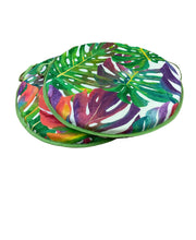 Load image into Gallery viewer, Set of 2 Tropical Leaves Round Bistro Seat Pads 12" 14" 16" For Bistro, Patio, Dining