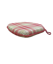 Load image into Gallery viewer, Highland Check Red Small Spindle Back Seat Pads For Garden, Patio, Kitchen, Dining