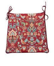 Load image into Gallery viewer, William Red Tapestry Tapered Seat Pads For Garden, Patio, Kitchen, Dining