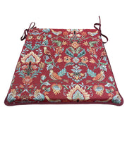 Load image into Gallery viewer, William Red Tapestry Tapered Seat Pads For Garden, Patio, Kitchen, Dining