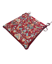 Load image into Gallery viewer, William Red Tapestry Tapered Seat Pads For Garden, Patio, Kitchen, Dining