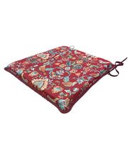 Load image into Gallery viewer, William Red Tapestry Tapered Seat Pads For Garden, Patio, Kitchen, Dining