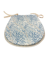 Load image into Gallery viewer, William Morris - Willow Bough Azure 100% Cotton D-Shaped Seat Pads For Garden, Patio, Kitchen, Dining