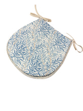 Load image into Gallery viewer, William Morris - Willow Bough Azure 100% Cotton D-Shaped Seat Pads For Garden, Patio, Kitchen, Dining